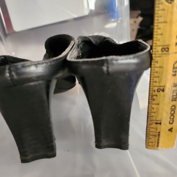 Vintage LIZ CLAIRBORNE Margarete Black Boot Flex Slides 6.5 - Picture 8 of 8